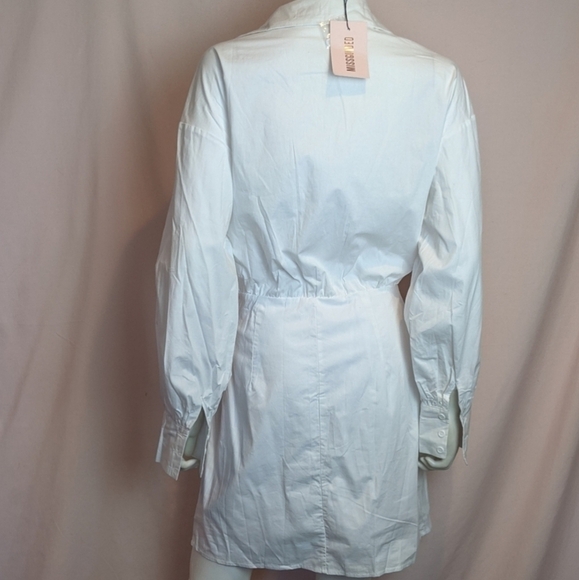 Missguided Cut Out White Button Up Shirt Dress size 8 - Picture 4 of 9
